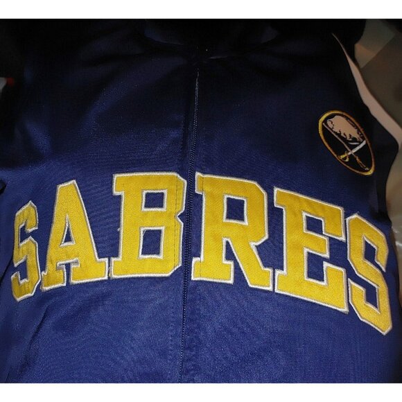 Majestic NHL Buffalo Sabres Hockey Zipper Spring Warm Up XLT Jacket 2 Pockets - Picture 8 of 8